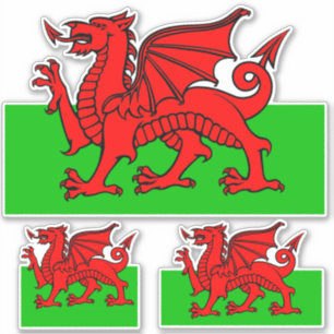 Welsh National Flag Contour Sticker
