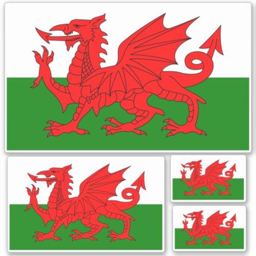 Welsh National Flag Contour Sticker