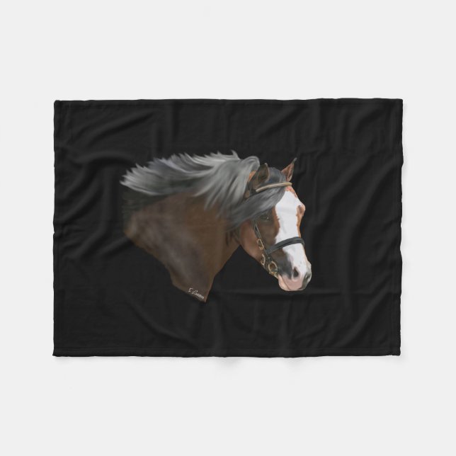 Welsh Pony Portrait Fleece Blanket (Front (Horizontal))