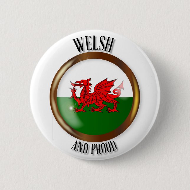 Welsh Proud Flag Button (Front)