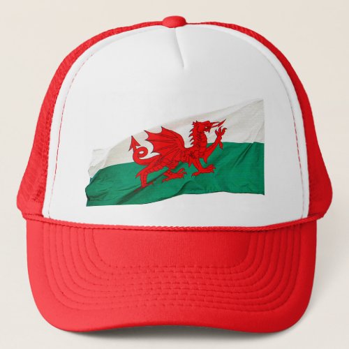 Welsh Red Dragon Flag Patriotic Wales Trucker Hat