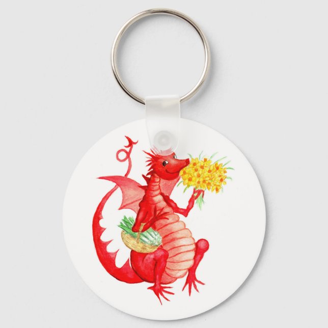 Welsh Red Dragon Keychain (Front)