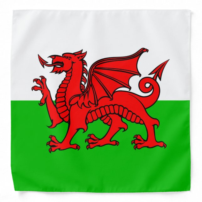 Welsh Red Dragon Wales Flag Bandana (Front)