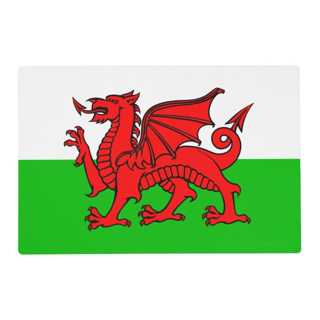 Welsh Red Dragon Wales Flag Placemat (Front)