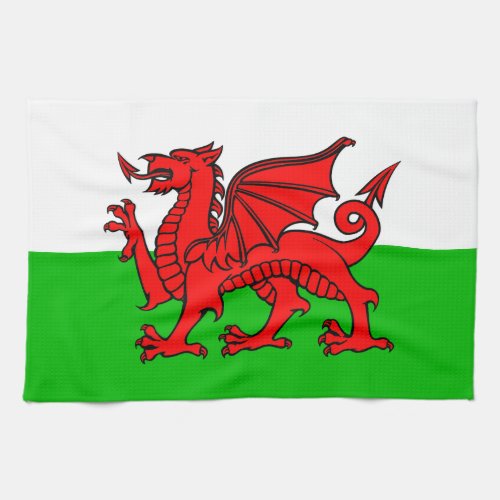 Welsh Red Dragon Wales Flag Towel