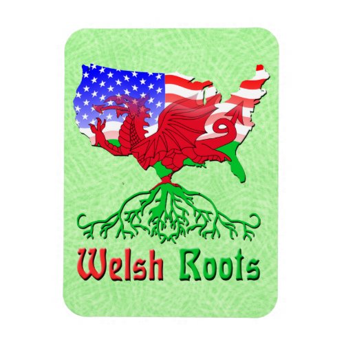 Welsh Roots American Map Flexi Magnet