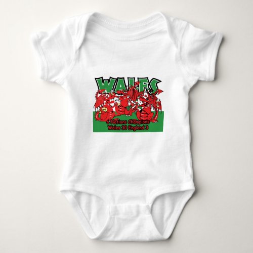 Welsh Six Nation Rugby Champions W 30_3 E Baby Bodysuit
