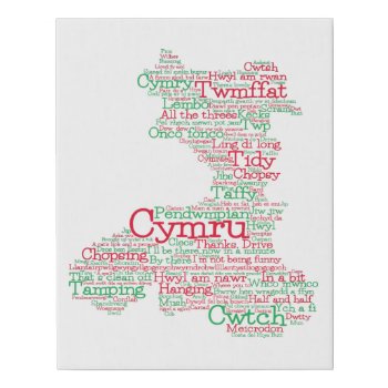 Welsh Slang Word Art Map Faux Canvas Print by LifeOfRileyDesign at Zazzle