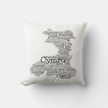 Welsh Slang Word Art Map Throw Pillow by LifeOfRileyDesign at Zazzle