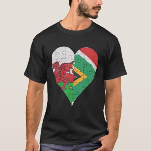 Welsh South African Flag Heart T_Shirt