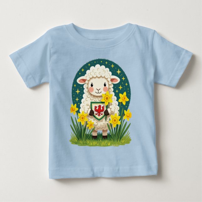Welsh Spring Lamb Cute St Davids Day Design Baby T-Shirt (Front)