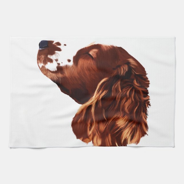Welsh Springer Spaniel Art Kitchen Towel (Horizontal)
