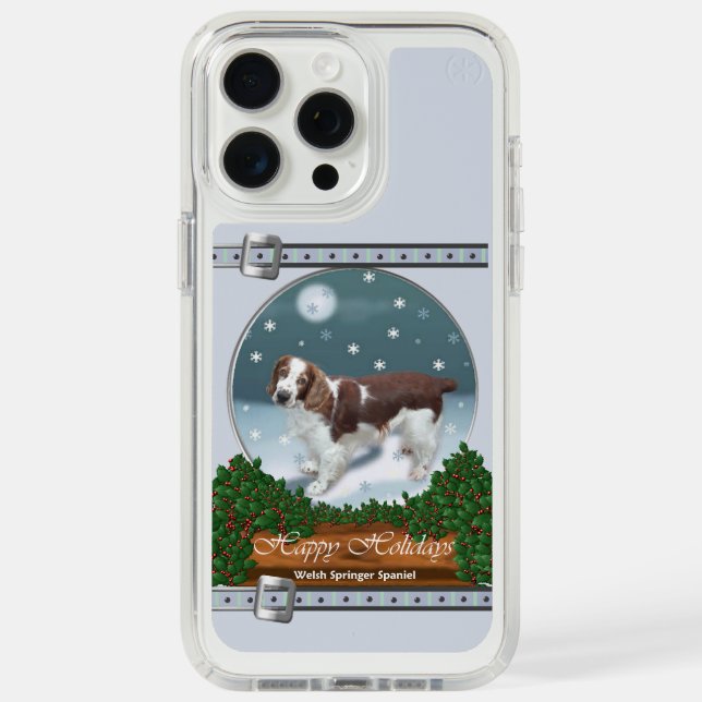 Welsh Springer Spaniel Blue Christmas Holiday Speck iPhone Case (Front (White Titanium))