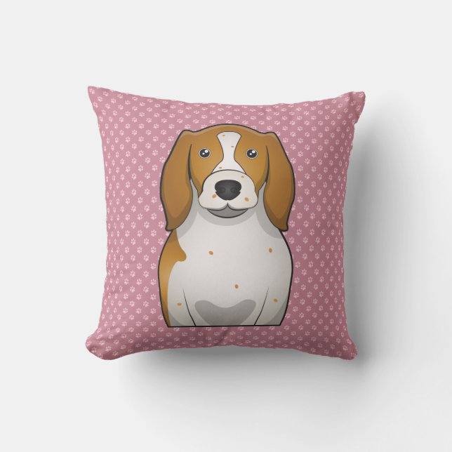 Welsh Springer Spaniel Cartoon Throw Pillow (Front)