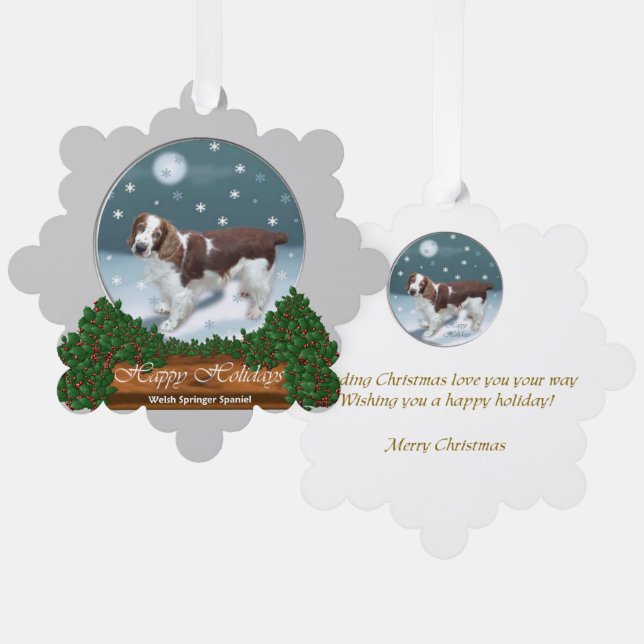 Welsh Springer Spaniel Christmas Gifts Ornament Card (Front/Back)