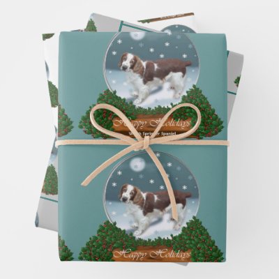 Welsh Springer Spaniel Christmas Wrapping Paper Sheets