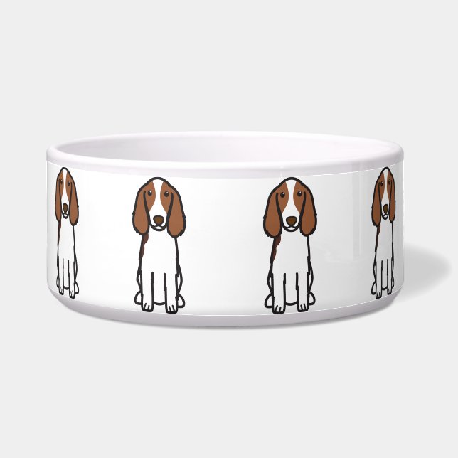 Welsh Springer Spaniel Dog Cartoon Bowl (Front)