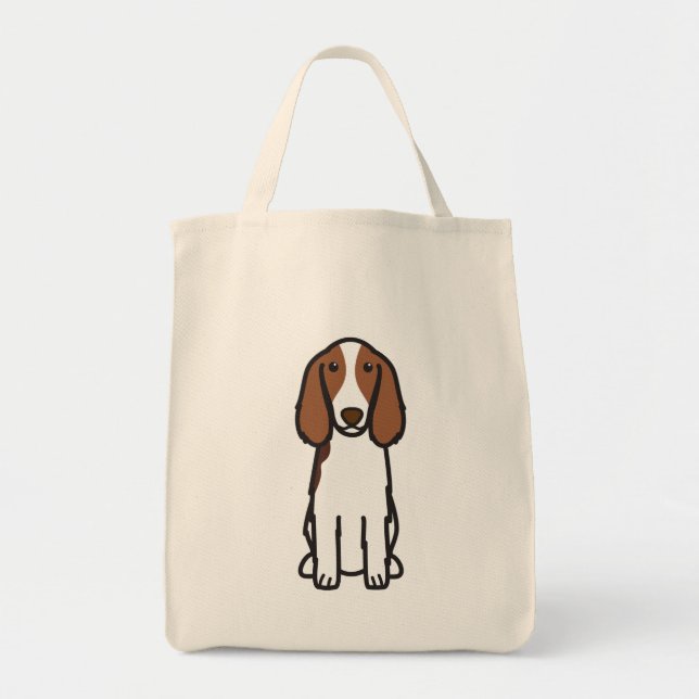 Welsh Springer Spaniel Dog Cartoon Tote Bag (Front)