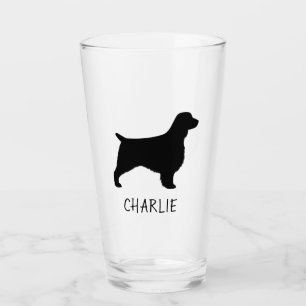 Welsh Springer Spaniel Dog Silhouette Personalized Glass