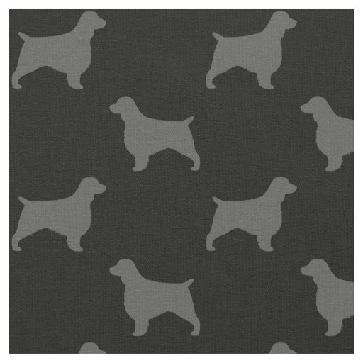 Welsh Springer Spaniel Dog Silhouettes Pattern Fabric