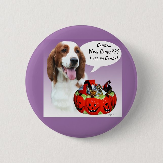 Welsh Springer Spaniel Halloween Candy Button (Front)