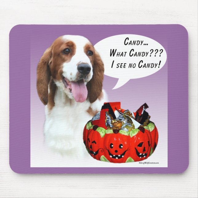 Welsh Springer Spaniel Halloween Candy Mouse Pad (Front)