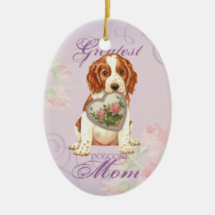 Welsh Springer Spaniel Heart Mom Ceramic Ornament