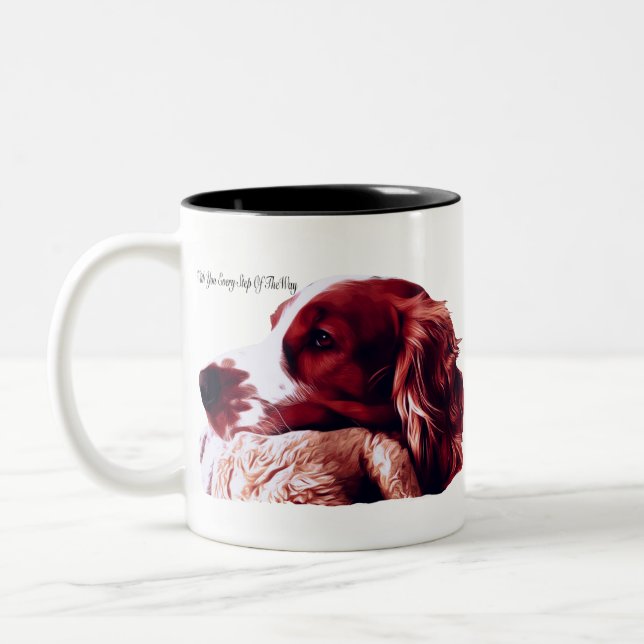 Welsh Springer Spaniel Love Two-Tone Coffee Mug (Left)