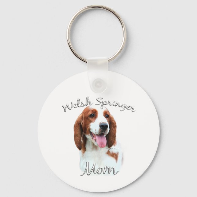 Welsh Springer Spaniel Mom 2 Keychain (Front)