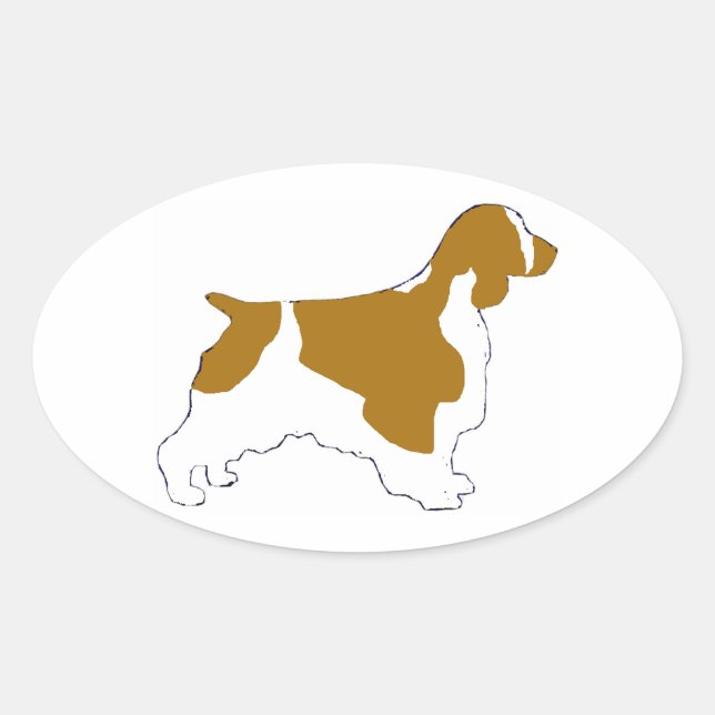 welsh springer spaniel oval sticker (Front)