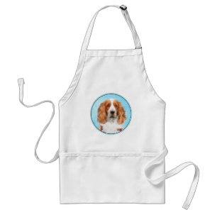 Welsh Springer Spaniel Painting - Original Dog Art Adult Apron
