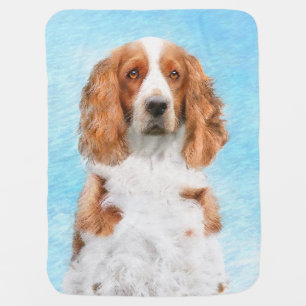 Welsh Springer Spaniel Painting - Original Dog Art Baby Blanket