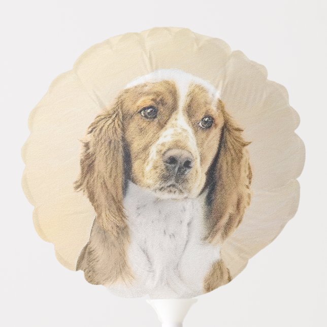 Welsh Springer Spaniel Painting - Original Dog Art Balloon (Front)