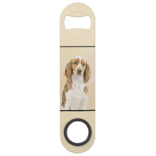 Welsh Springer Spaniel Painting - Original Dog Art Bar Key