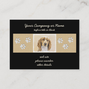 Welsh Springer Spaniel Painting - Original Dog Art Business Card