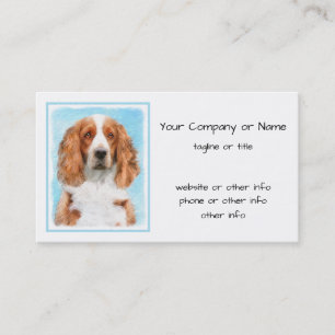 Welsh Springer Spaniel Painting - Original Dog Art Business Card
