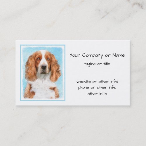 Welsh Springer Spaniel Painting _ Original Dog Art Business Card