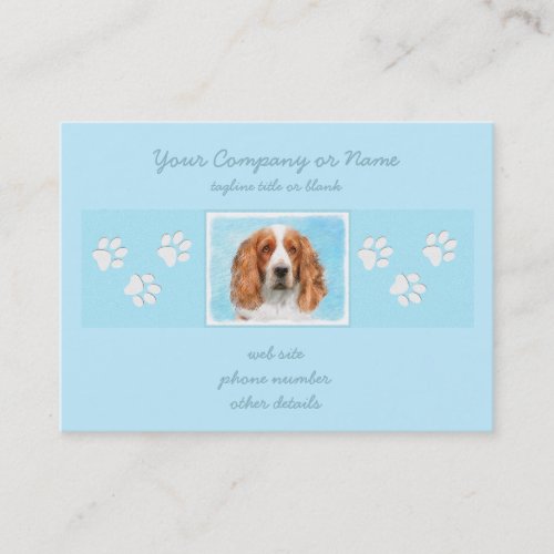 Welsh Springer Spaniel Painting _ Original Dog Art Business Card