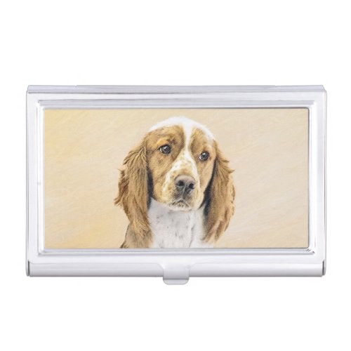 Welsh Springer Spaniel Painting _ Original Dog Art Business Card Case