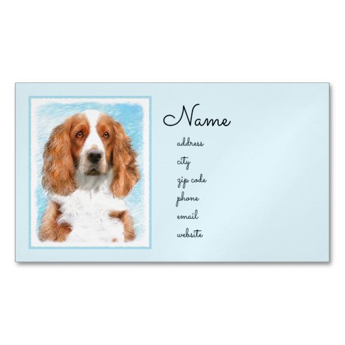 Welsh Springer Spaniel Painting _ Original Dog Art Business Card Magnet