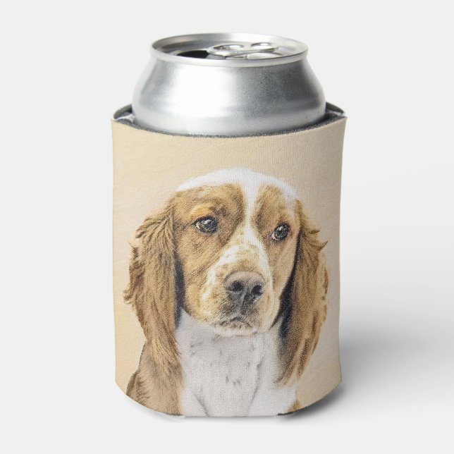 Welsh Springer Spaniel Painting - Original Dog Art Can Cooler (Can Front)