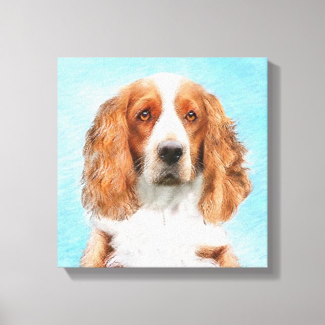 Welsh Springer Spaniel Painting - Original Dog Art Canvas Print (Front)