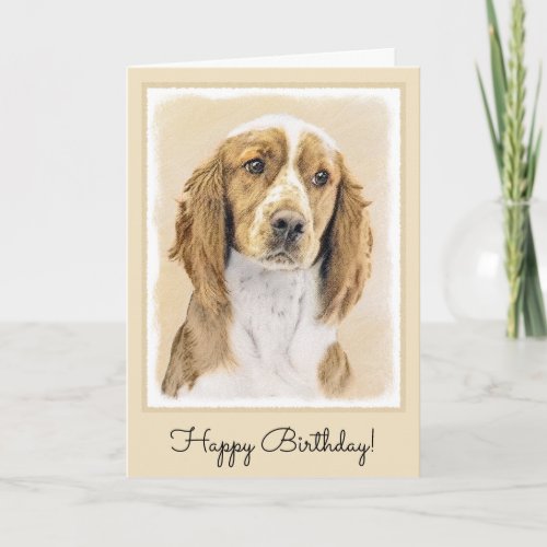 Welsh Springer Spaniel Painting _ Original Dog Art Card