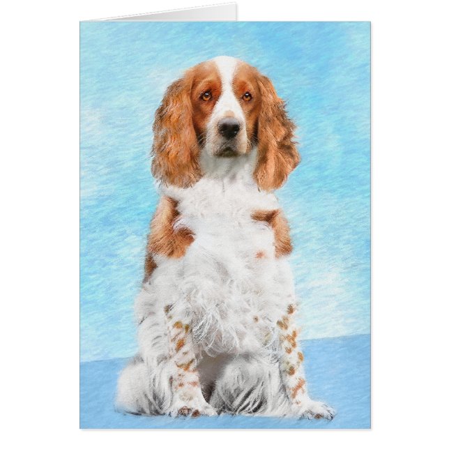 Welsh Springer Spaniel Painting - Original Dog Art Cards (Front)
