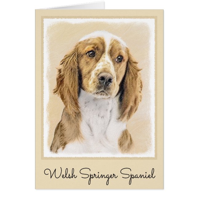 Welsh Springer Spaniel Painting - Original Dog Art Cards (Front)