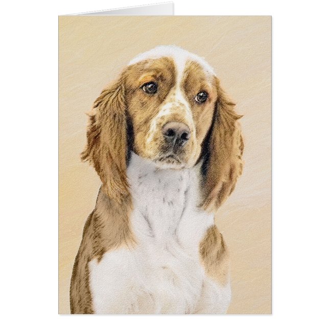 Welsh Springer Spaniel Painting - Original Dog Art Cards (Front)