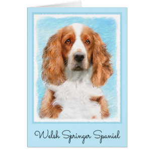Welsh Springer Spaniel Painting - Original Dog Art Cards