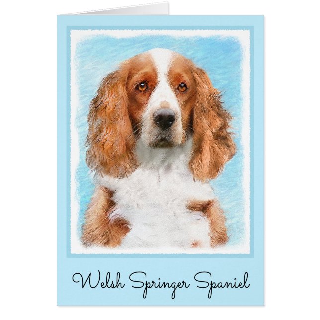 Welsh Springer Spaniel Painting - Original Dog Art Cards (Front)