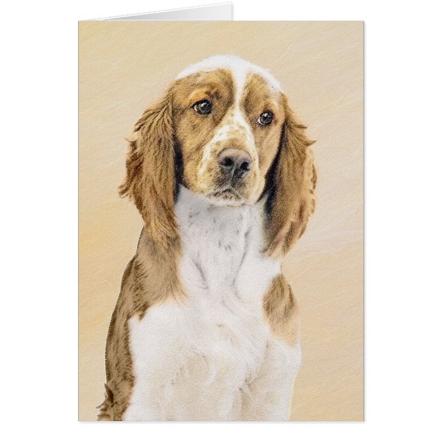 Welsh Springer Spaniel Painting - Original Dog Art Cards (Front)