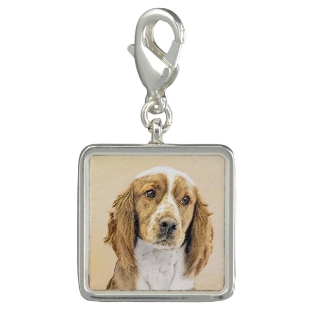 Welsh Springer Spaniel Painting - Original Dog Art Charm (Front)